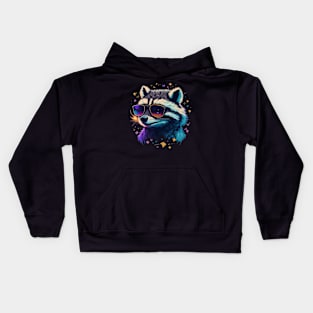 Raccoon in sunglasses Kids Hoodie